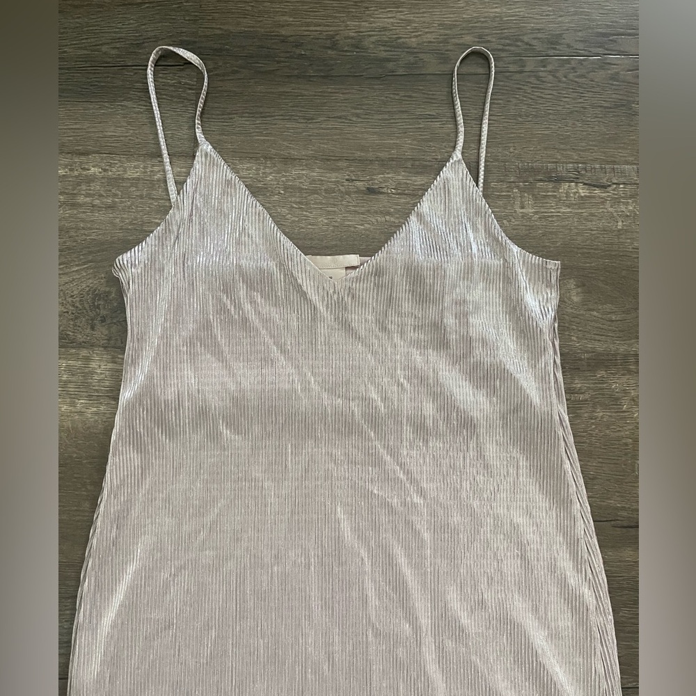 H&M champagne maxi midi slit cami dress 2 xs s